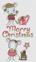 Stickvorlage Les Petites Croix De Lucie - Merry Christmas Mouses