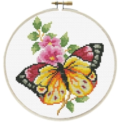 Stickpackung Needleart World - Butterfly Bouquet mit Stickring