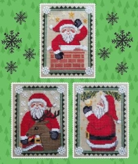 Stickvorlage Waxing Moon Designs - Santa Trio