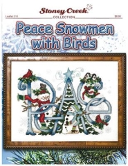 Stickvorlage Stoney Creek Collection - Peace Snowmen With Birds