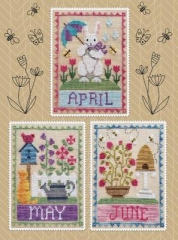 Stickvorlage Waxing Moon Designs - Monthly Trios - April, May, June