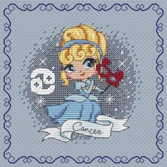 Stickvorlage Les Petites Croix De Lucie - Zodiacal Princess 1 Cancer