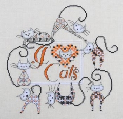 Stickvorlage MarNic Designs - I Love Cats
