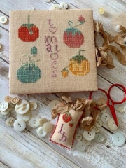 Stickvorlage Lucy Beam - Heirloom Tomatoes Needlework Set - Pin Round & Thread Board