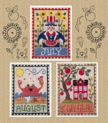 Stickvorlage Waxing Moon Designs - Monthly Trios - July, August, September