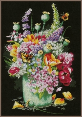 Lanarte Stickpackung - Bunter Blumenstrauß