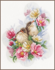 Lanarte Stickpackung - Vögel in den Blumen