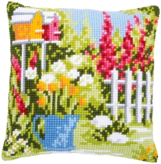 Vervaco Verachtert - Kreuzstichkissen Gartenidylle