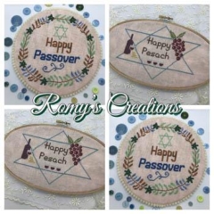 Stickvorlage Romys Creations - Happy Passover & Happy Pesach