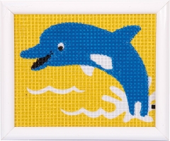 Kinderstickpackung Vervaco – Delphin 16x12,5 cm