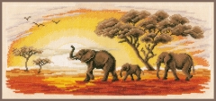 Vervaco Stickbild Elefanten 42x20 cm