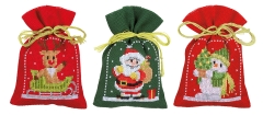 Vervaco Verachtert - Geschenksäckchen Weihnachten 3er-Set