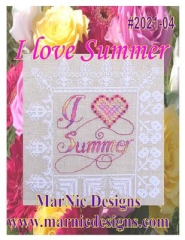 Stickvorlage MarNic Designs - I Love Summer