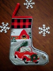 Stickvorlage Twin Peak Primitives - Country Christmas Stocking