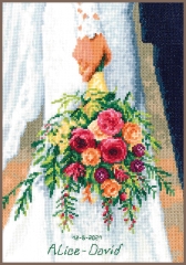 Vervaco Stickpackung - Hochzeit Brautstrauß 21x29 cm