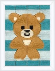 Kinderstickpackung Vervaco Spannstich – Kleiner Bär 12,5x16 cm