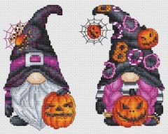 Stickvorlage Les Petites Croix De Lucie - Halloween Gnomes