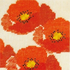 Fremme Stickpackung - Mohnblumen 13x13 cm