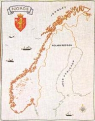Haandarbejdets Fremme - Landkarte Norwegen