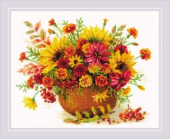 Stickpackung Riolis - Autumn Flowers 30x24 cm