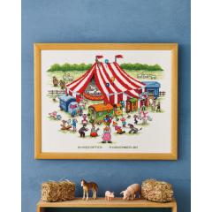 Permin Stickpackung - Geburtsbild Zirkus 43x34 cm