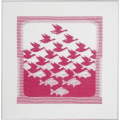 Permin of Copenhagen Stickpackung - Vögel und Fische pink