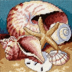 Stickpackung Dimensions Needlepoint - Shell Collage 13x13 cm