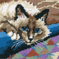 Stickpackung Dimensions Needlepoint - Cuddly Cat 13x13 cm