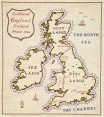 Fremme Stickpackung - Landkarte England 1901  54x60 cm