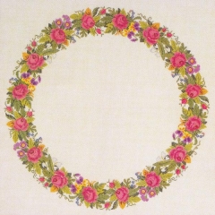Haandarbejdets Fremme - Tischdecke Rosenkranz