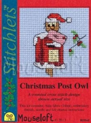 Stickpackung Mouseloft - Christmas Post Owl mit Passepartoutkarte