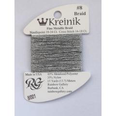 #8 001 Silver - Kreinik 8 Fine Braid