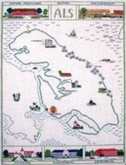 Fremme Stickpackung - Landkarte Insel Alsen 42x52 cm