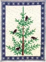Fremme Stickpackung - Tannenbaum mit Vögeln