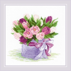 Riolis - Stickbild Tulips Hat Box