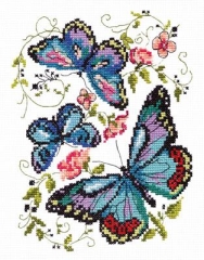Stickpackung Chudo Igla - Blue butterflies 15x18 cm