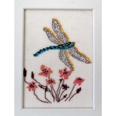 Fremme Stickpackung - Libelle & Anemonen 12x17 cm