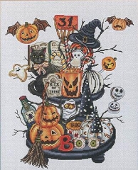 Stickvorlage Les Petites Croix De Lucie - Halloween Candy Shelf