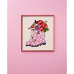 Permin Stickpackung - Gummistiefel mit Blumen 35x39 cm