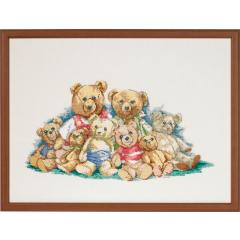 Permin Stickpackung - Teddybärenfamilie 54x40 cm