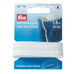 Boxershorts-Elastic 20 mm rohweiß - 1,5 m-Karte - Prym