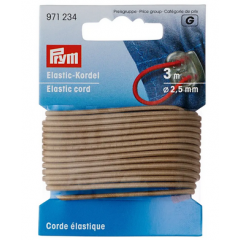 Elastic-Kordel 2,5 mm beige - 3 m-Karte - Prym