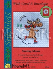 Stickpackung Mouseloft - Skating Moose mit Passepartoutkarte