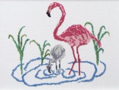 Stickpackung Haandarbejdets Fremme - Flamingos 25x40 cm
