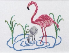 Fremme Stickpackung - Flamingos