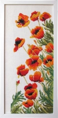 Fremme Stickpackung - Mohnblumen 23x50 cm