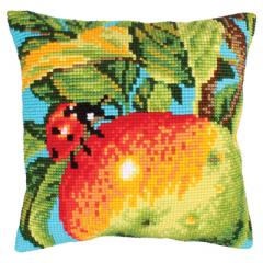 Kreuzstichkissen Collection d'Art - Ladybug on the Apple