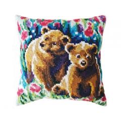 Kreuzstichkissen Collection d'Art - Bear Cubs