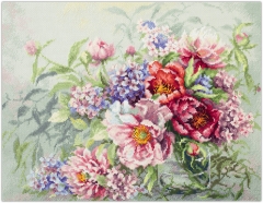 Magic Needle - Stickbild Peonies and Hydrangeas
