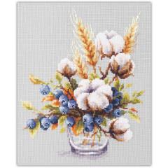 Magic Needle - Stickbild Blooming Cotton and Blueberry